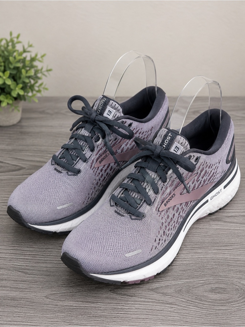 Brooks Ghost 13 Women’s Running Shoes - Lavender/Gray Size 6.5 B Athletic - Picture 2 of 14